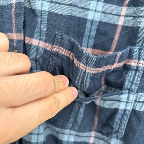 Carhartt Button Shirt blue Flannel Plain Long Sleeve Youth Size XL (16/18) - Picture 6 of 16